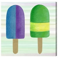 Wynwood Studio Food and Cuisine Wall Art Canvas отпечатоци од сладоледот и млековите „Хеладос“ - зелена, виолетова