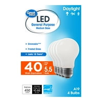 LED светилки со одлична вредност на годината, еквивалент на Вотс, 5. Вотс ефикасно, затемнето, замрзнато стакло од светло, пакување