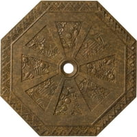 1 8 OD 1 4 ID 1 8 P Пролет октагонален медалјон на таванот, собрана бронза со рачно насликана
