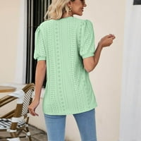 Блузи За Жени Облечени Секојдневни Цврсти Летни Кошули СО Кратки Ракави XL