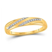 Цврсто 10к жолто злато, неговиот и нејзиниот тркалезен дијамантски плоштад што одговара на двојки три прстени за венчавки за