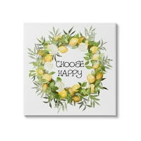 Stuple Изберете среќен лимон рози Венец Ботаничка и цветна галерија за сликање завиткано платно печатење wallидна уметност