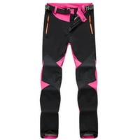 Womenените широки панталони за нозе водоотпорни ветерници на отворено топли панталони за зимски скијачки панталони на дното