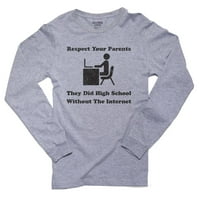Почитувајте ги вашите родители, тие правеле средно училиште без маица со сива маичка на мажите на Интернет