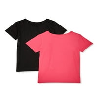 Графичка активна маица за девојчиња, 2-пакет, големини 4-16