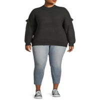 Тера и Скај женски плус големина со големина на џемпер, средна тежина