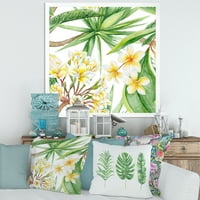 DesignArt 'Yellowолти цвеќиња и тропско зеленило i' модерен врамен уметнички принт