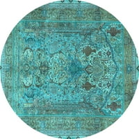 Ахгли Компанија Затворен Круг Персиски Светло Сини Традиционални Површина Килими, 8 ' Круг