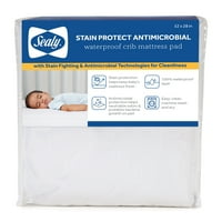 Sealy дамки заштити антимикробно водоотпорно креветчето душек подлога, бела, 52 l 28 w