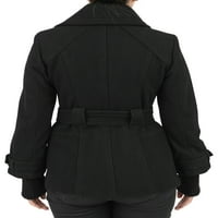 Kensенски женски асиметричен појас волна мото јакна