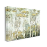 СТУПЕЛ ИНДУСТРИИ Бреза дрво шума жолто зеленило Вудленд сликарство галерија завиткана од платно печатење wallидна уметност,