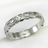 Мишуооти елегантно цвеќе сребро, свадбени прстени злато и лизгање