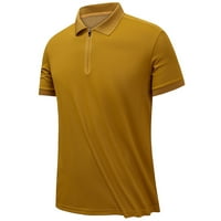 Летна кошула за мажи за мажи со кратки ракави со кратки ракави со кратки ракави, обичен тенок истегнување спортски маица Топ топ кошула блуза шорцеви ракави врвови