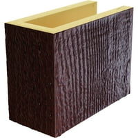 Ekena Millwork 6 H 8 D 60 W Rough Sawn Fau Wood Camplace Mantel Kit W alamo Corbels, Premium Mahogany