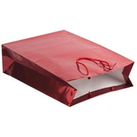 Хартиена Торба За Подароци, 5, 1 Пакување, Дијагонална Шипка Од Црвена Фолија, Х, Голема