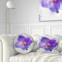 DesignArt Голем акварел со ливчиња со сина боја - перница за цвеќиња - 12x20